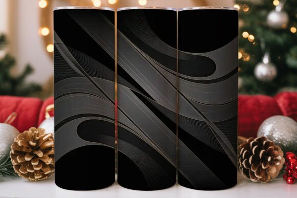 Abstract Black Gray 20oz Tumbler Wrap Graphics for Tumbler Wraps