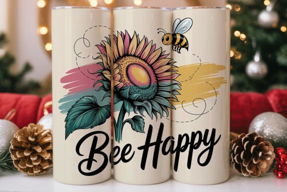 Bee Happy Sunflower 20oz Tumbler Wrap Graphics Review