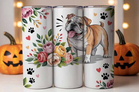 Bulldog Floral Tumbler Wrap PNG Review: Graphics & Tumbler Wraps
