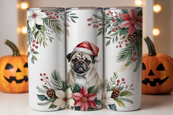 Christmas Pug 20oz Tumbler Wrap Graphics Review