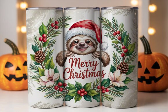 Christmas Sloth 20oz Tumbler Wrap Graphics Review