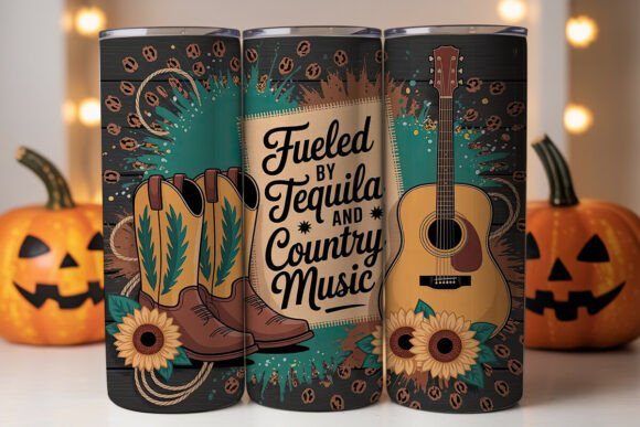 Country Music Tequila Tumbler Wrap Graphics & Tumbler Wraps