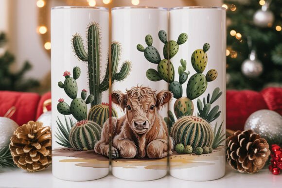 Highland Cow Cacti Tumbler Wrap Graphics Review
