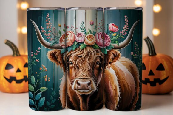 Highland Cow Floral Tumbler Wrap Graphics Review
