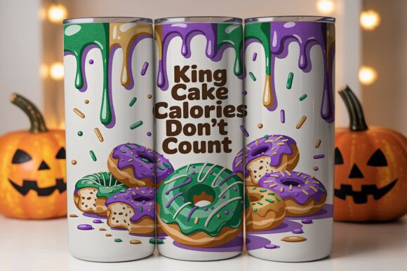 Mardi Gras King Cake Tumbler Wrap Graphics