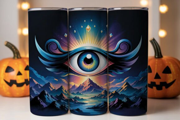 Mystical Eye Tumbler Wrap PNG for Graphics and Tumbler Wraps
