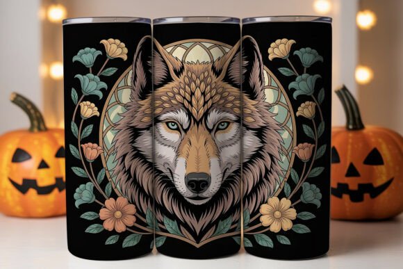 Mystical Wolf 20oz Tumbler Wrap: Graphics for Tumbler Wraps