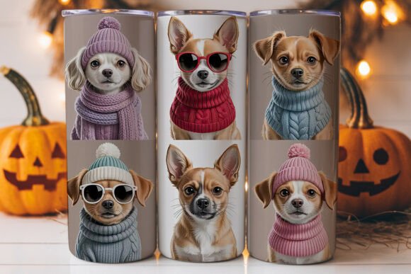 New Graphic Design Asset Review: Stylish Winter Dogs Tumbler Wraps
