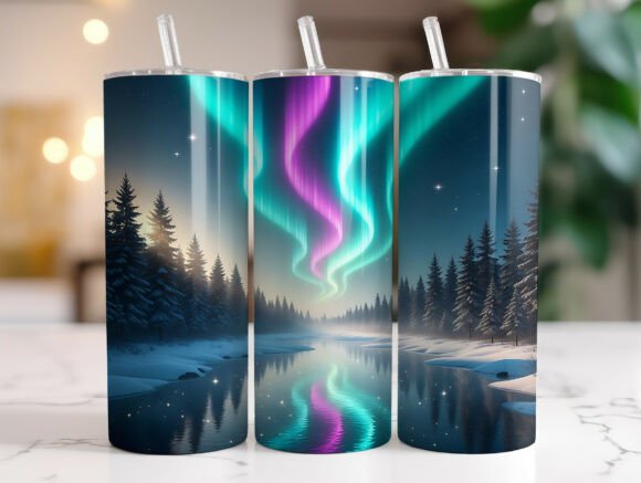 Northern Lights Serenity Tumbler Wrap Graphics for Publishers