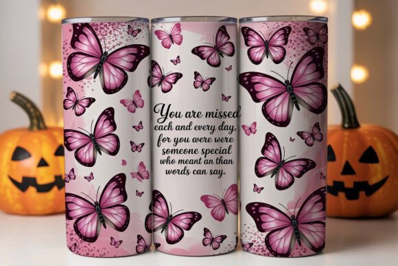 Pink Butterfly Memorial Tumbler Wraps Graphics Review