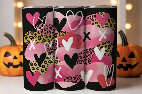 Pink Leopard Valentine Tumbler Wraps Graphics