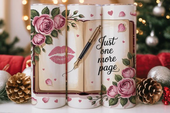 Pink Love Letter Roses Tumbler Wraps Graphics