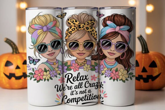 Relaxing Girlfriends Tumbler Wraps Graphics