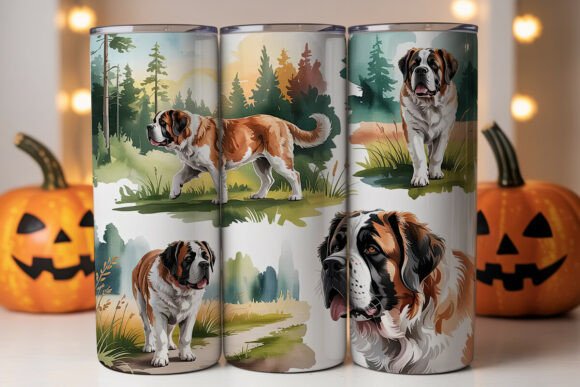 Saint Bernard Dog 20oz Tumbler Wrap Graphics