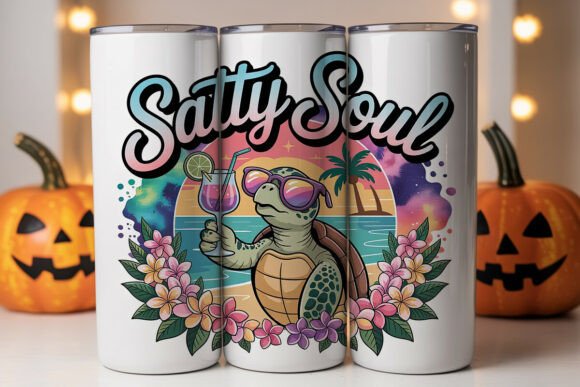Salty Soul Turtle: Graphics for Tumbler Wraps