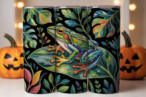 Stained Glass Frog Tumbler Wrap Graphics