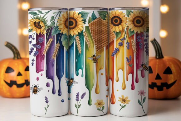 Sunflower Bee Honeycomb Tumbler Wrap Graphics Review