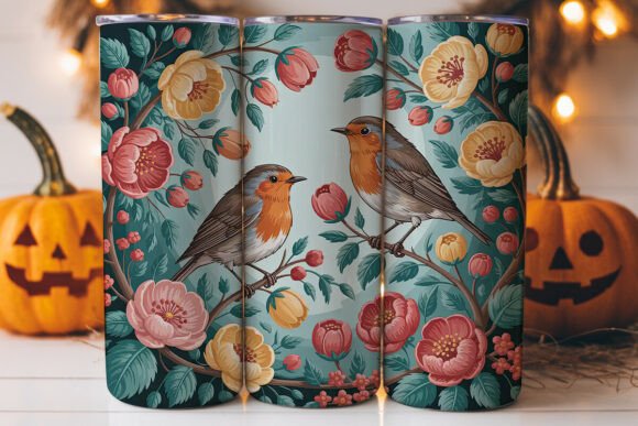 Vintage Robin Floral Tumbler Wraps Graphics Review